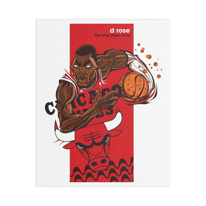Derrick Rose MVP Satin Canvas Art | Chicago Bulls Wall Decor - CreativeRino