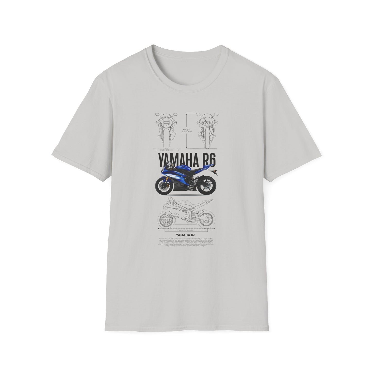 Yamaha R6 Motorcycle Softstyle T-Shirt for Riders - CreativeRino