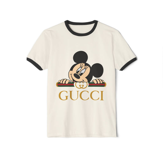 Gucci Mickey Mouse Unisex Cotton Ringer T-shirt - Fun Vintage Style for Disney Lovers - CreativeRino