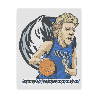 Dirk Nowitzki Basketball Canvas Art - Stretched Matte Print for Sports Fans - CreativeRino