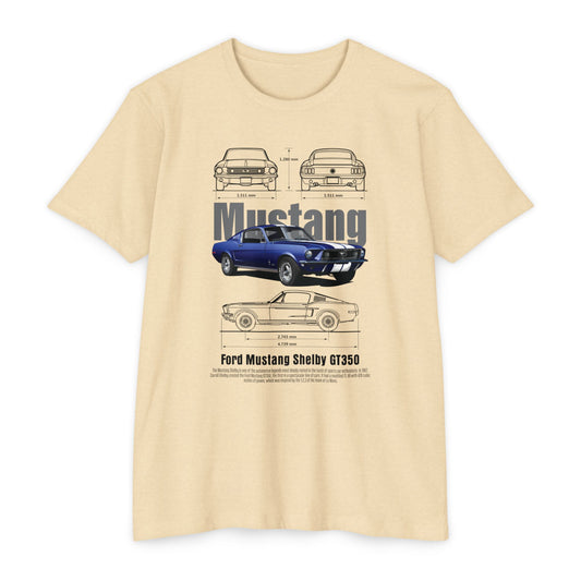 Mustang Shelby GT350 T-Shirt - Vintage Car Design T-shirt for Auto Enthusiasts - CreativeRino
