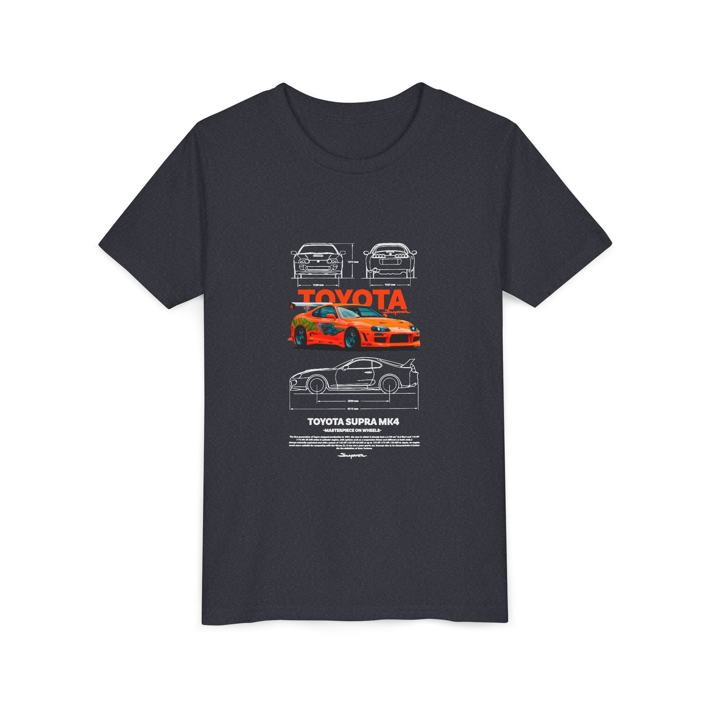 Toyota Supra MK4 Car Youth  Tee - Cool Graphic Short Sleeve T-Shirt - CreativeRino