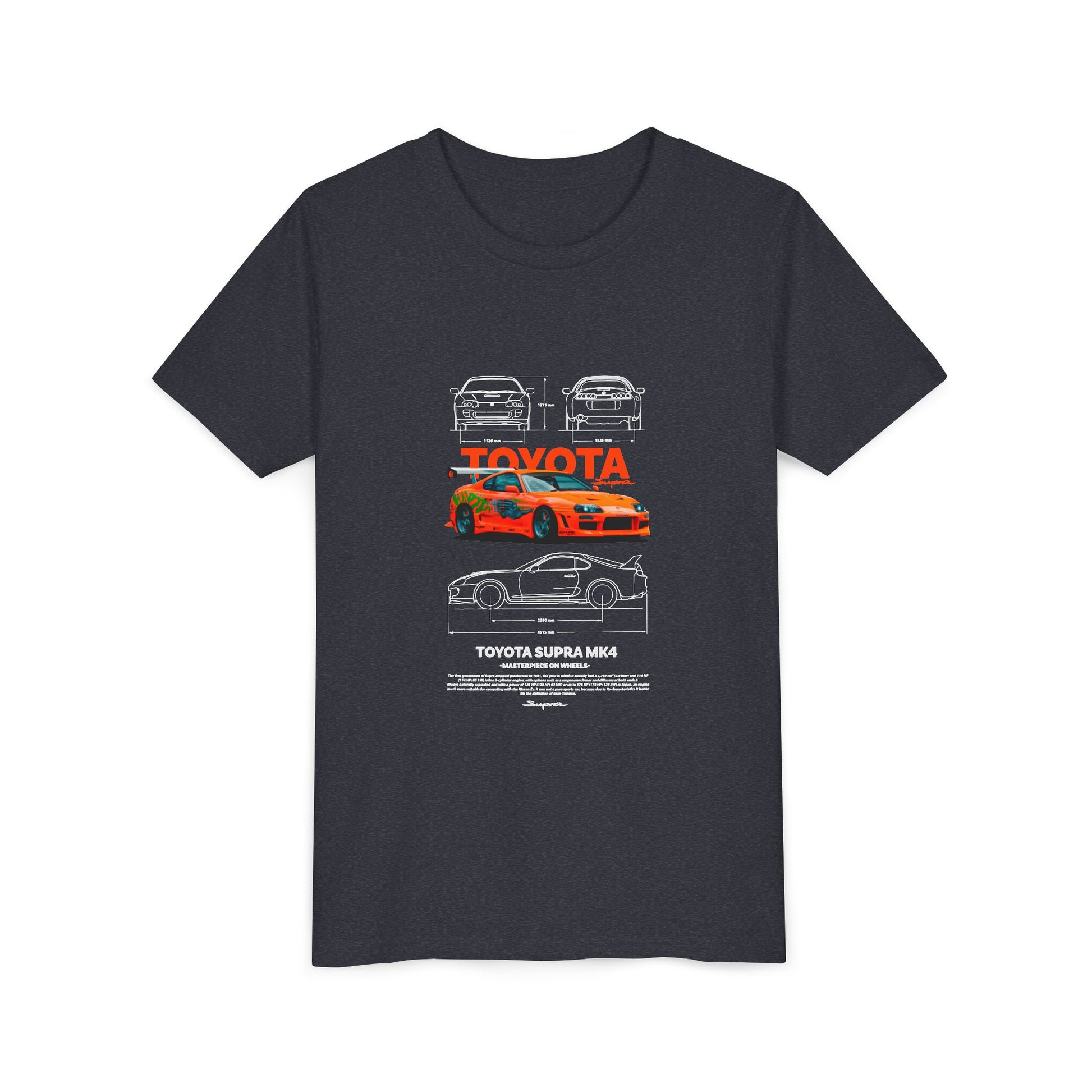 Toyota Supra MK4 Car Youth  Tee - Cool Graphic Short Sleeve T-Shirt - CreativeRino