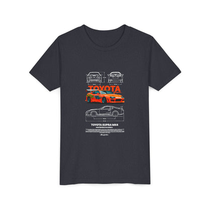 Toyota Supra MK4 Car Youth  Tee - Cool Graphic Short Sleeve T-Shirt - CreativeRino