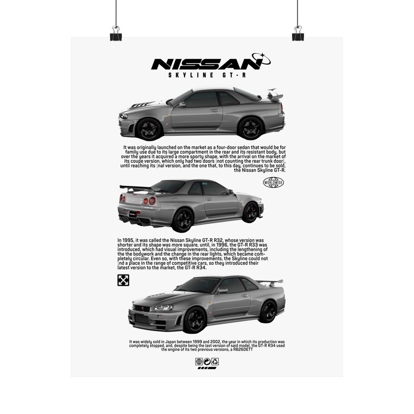 Nissan Skyline GT-R Vertical Poster - Automotive Art for Car Enthusiasts - CreativeRino