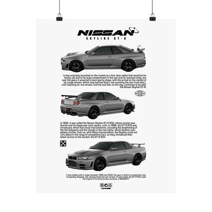Nissan Skyline GT-R Vertical Poster - Automotive Art for Car Enthusiasts - CreativeRino