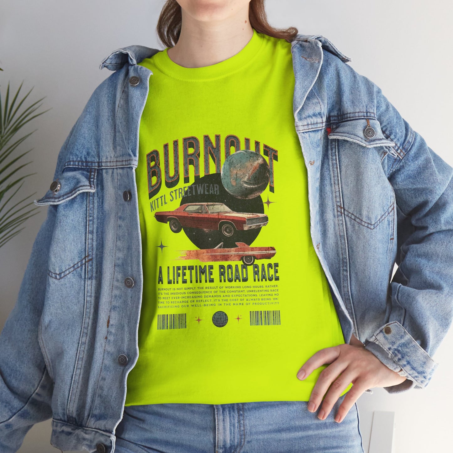Burnout Road Race Unisex Heavy Cotton Tee - Vintage Graphic T-Shirt for Car Enthusiasts - CreativeRino