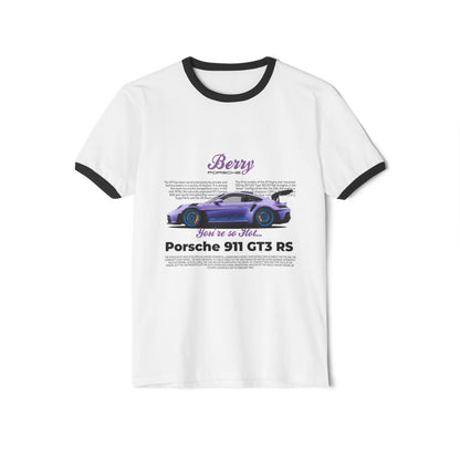 Porsche Berry Unisex Cotton Ringer T-Shirt - Porsche 911 GT3 RS Design, Car Enthusiast Gift - CreativeRino