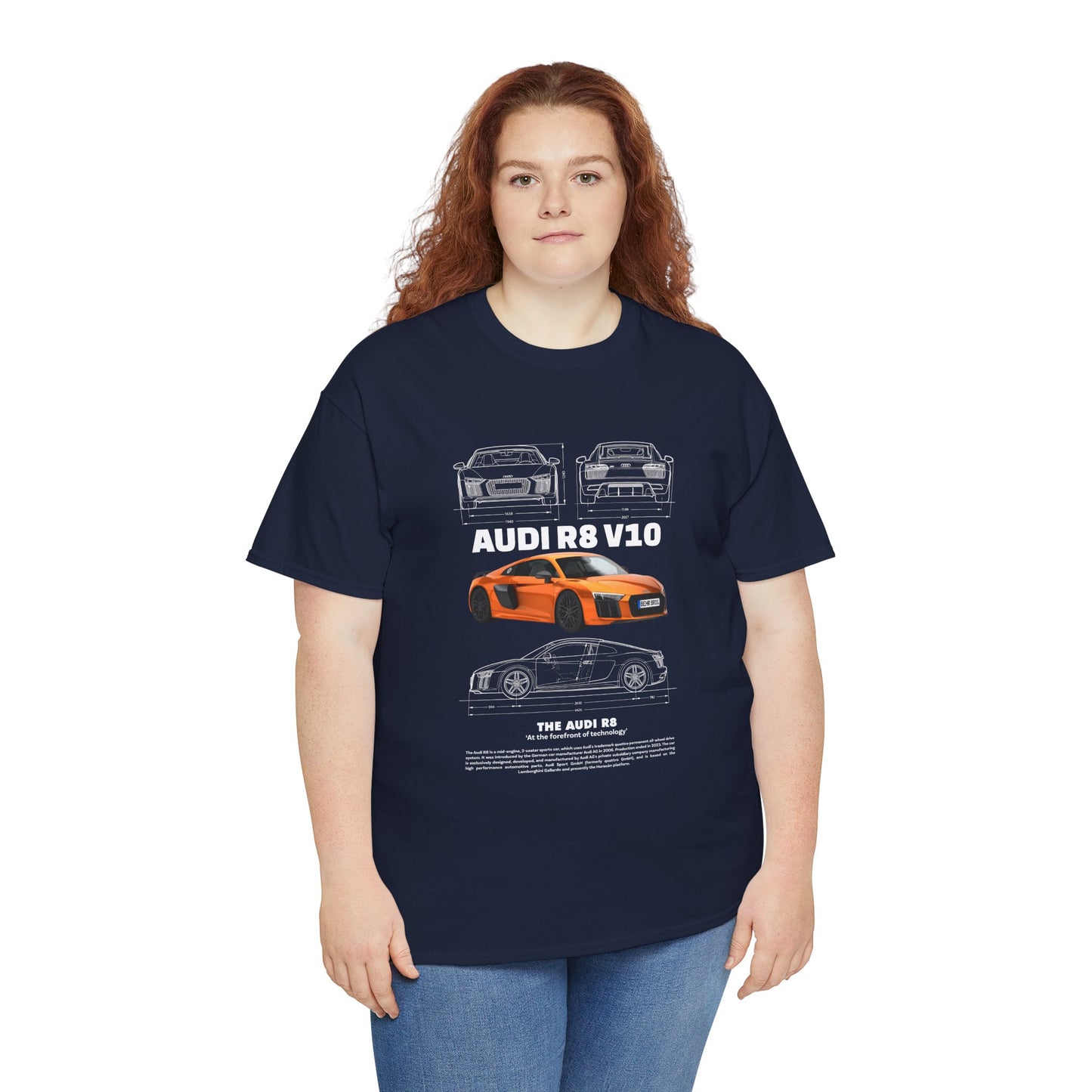 AUDI R8 V10 Car Graphic Tee - Unisex Heavy Cotton Tee for Auto Enthusiasts - CreativeRino