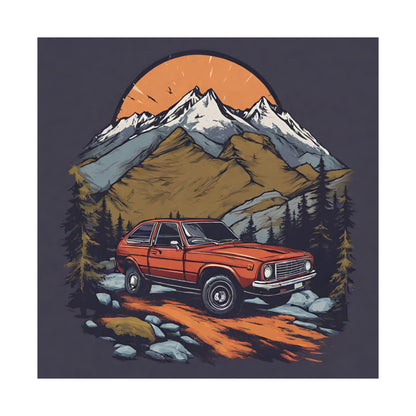 Adventure Car Matte Vertical Poster - Rustic Mountain Wall Decor - CreativeRino