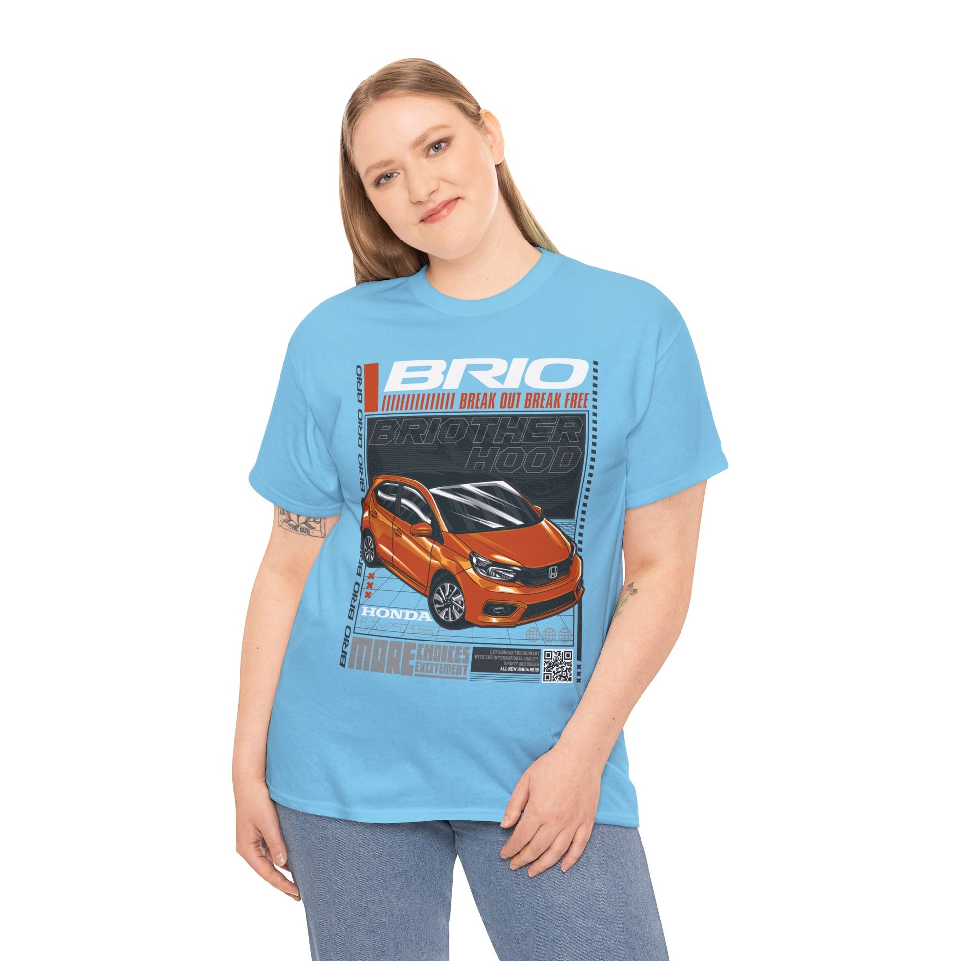 Honda Brio Unisex Heavy Cotton Tee - Perfect T-shirt Gift for Car Enthusiasts - CreativeRino