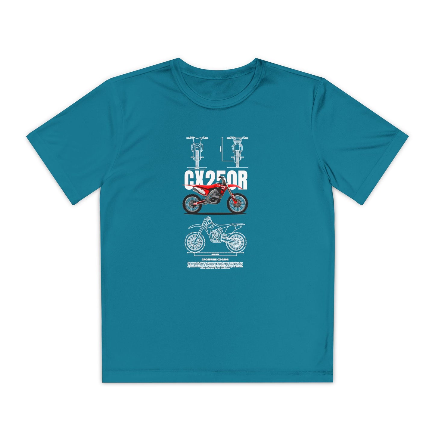 CX 250R Youth Motorcycle Competitor Tee - Stylish Graphic T-shirt for Young Riders - CreativeRino