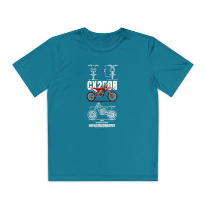 CX 250R Youth Motorcycle Competitor Tee - Stylish Graphic T-shirt for Young Riders - CreativeRino