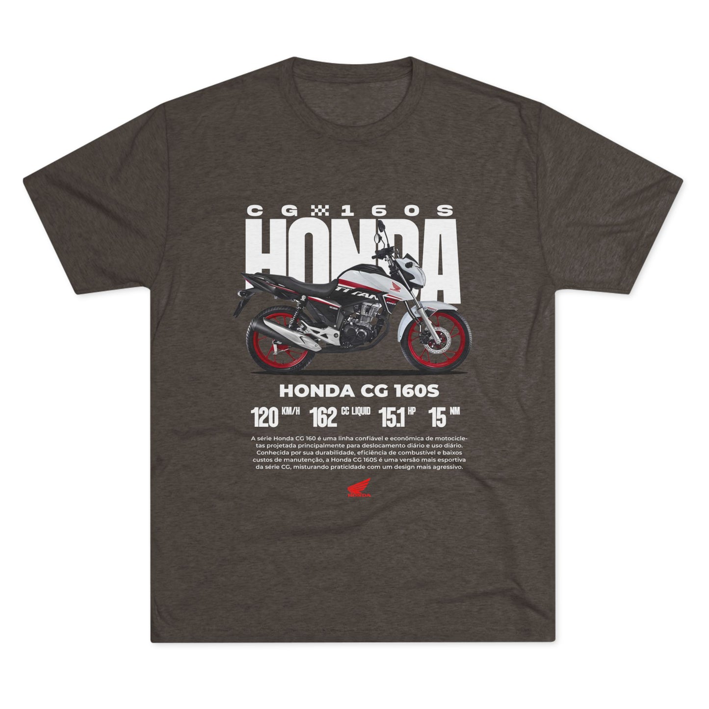 Honda CG 160S Unisex Tri-Blend Crew Tee - Perfect T-shirt for Motorcycle Enthusiasts - CreativeRino