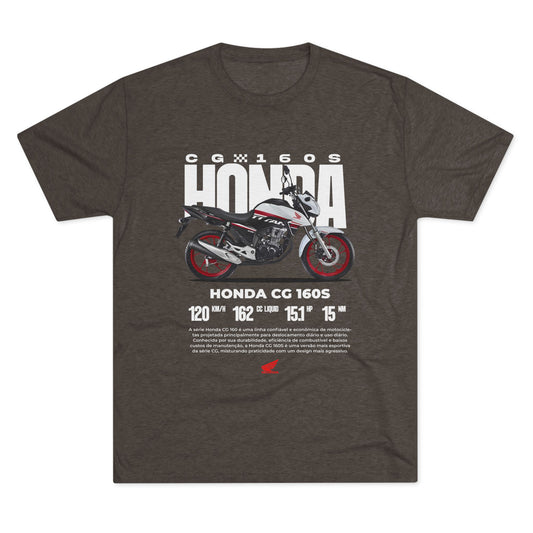 Honda CG 160S Unisex Tri-Blend Crew Tee - Perfect T-shirt for Motorcycle Enthusiasts - CreativeRino