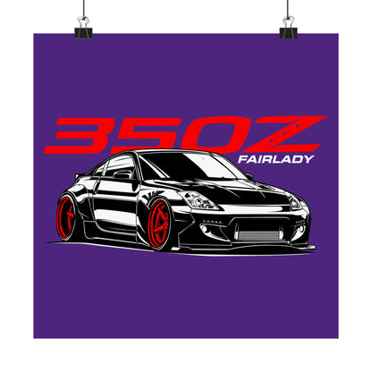 350Z Fairlady Matte Square Poster - Car Enthusiast Wall Art - CreativeRino