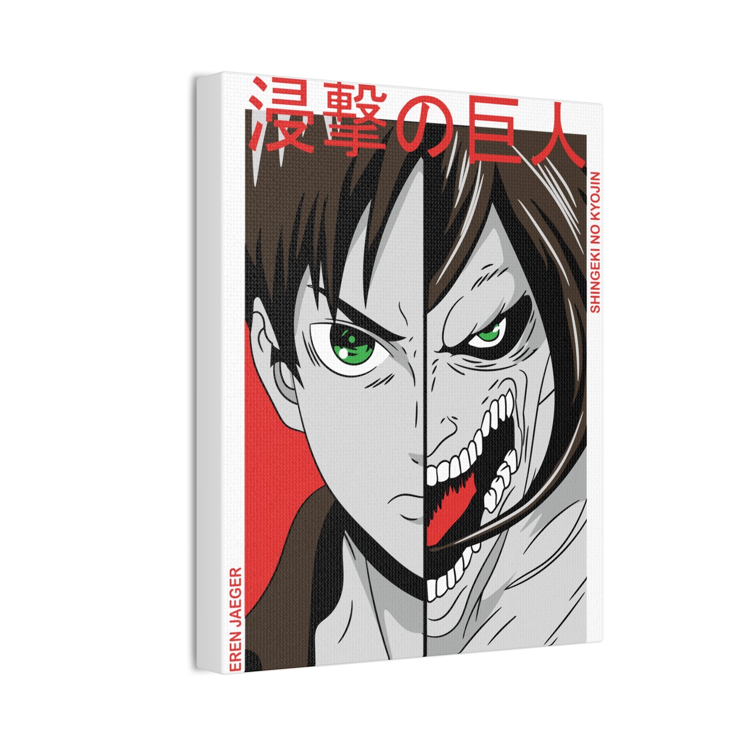 Anime-Inspired Canvas Art: Eren Yeager from Attack on Titan - CreativeRino