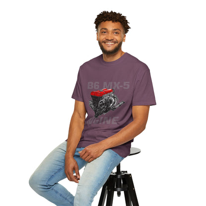 B6 MX-5 Engine Unisex Garment-Dyed T-Shirt - Perfect T-shirt for Car Enthusiasts - CreativeRino