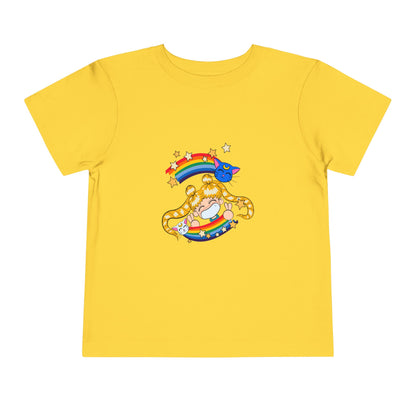 Magical Anime Rainbow Toddler Tee - Sailor Moon Fun Short Sleeve T-shirt for Young Fans - CreativeRino
