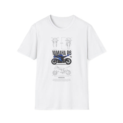 Yamaha R6 Motorcycle Softstyle T-Shirt for Riders - CreativeRino