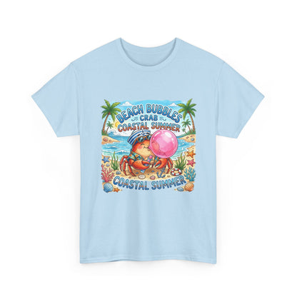 Beach Bubbles Crab Coastal Summer T-Shirt Printify