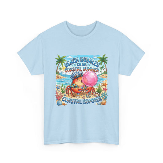 Beach Bubbles Crab Coastal Summer T-Shirt Printify
