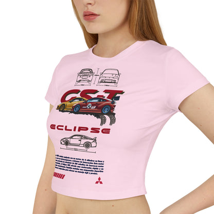 Mitsubishi Eclipse GST Women's Car Enthusiast Baby Tee - Car T-shirt Design - CreativeRino