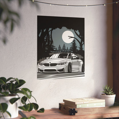 BMW Matte Vertical Poster - Car Enthusiast Wall Art - CreativeRino