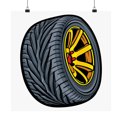 Automotive Art Poster - Stylish Tire Design for Car Enthusiasts - CreativeRino