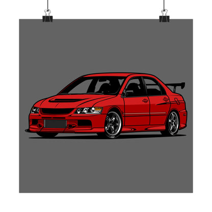 Stylish Car Matte Square Poster of a Red Sports Car - Perfect Poster for Car Enthusiasts & Decor - CreativeRino