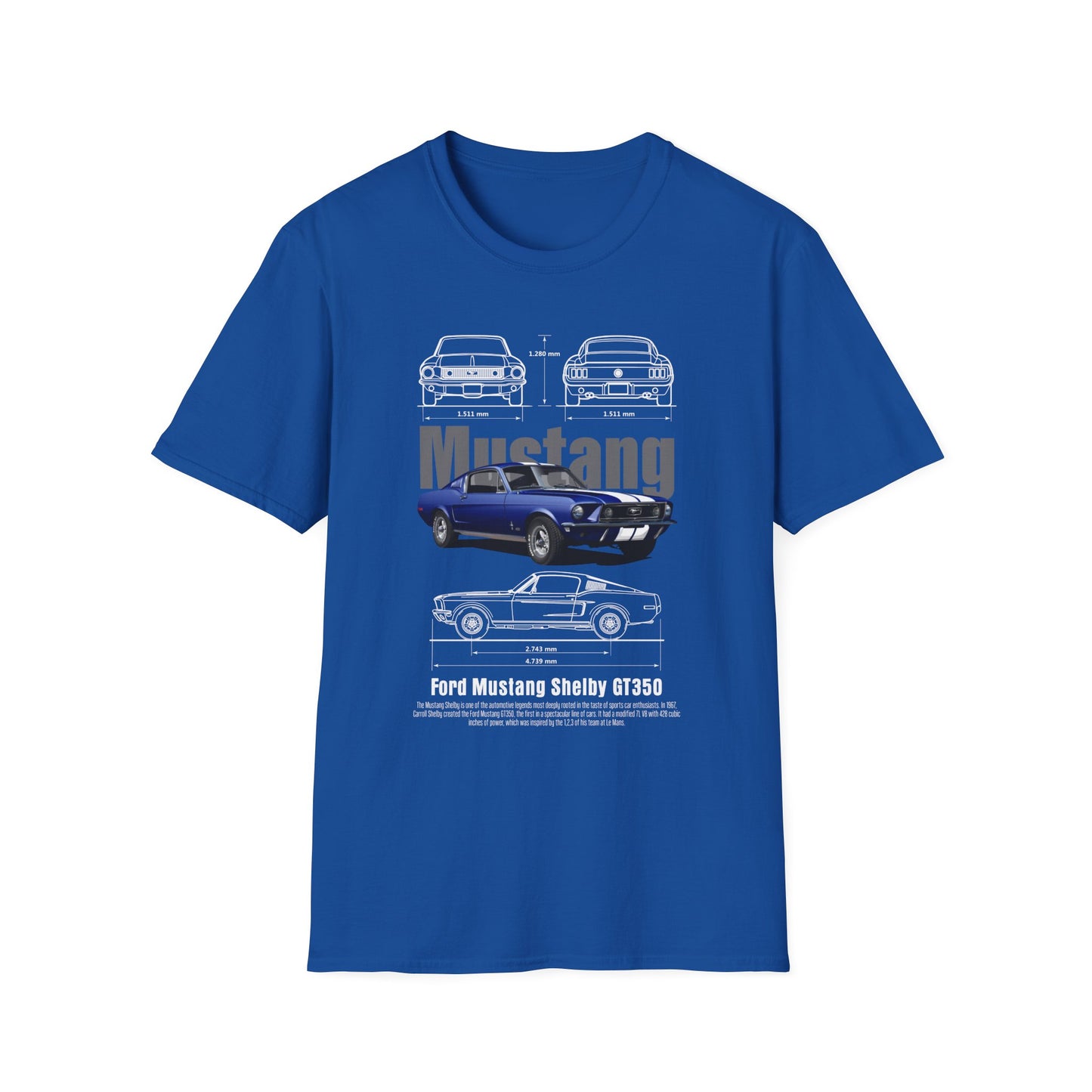 Ford Mustang Shelby GT350 Unisex Softstyle T-Shirt - Car Lovers Tee - CreativeRino