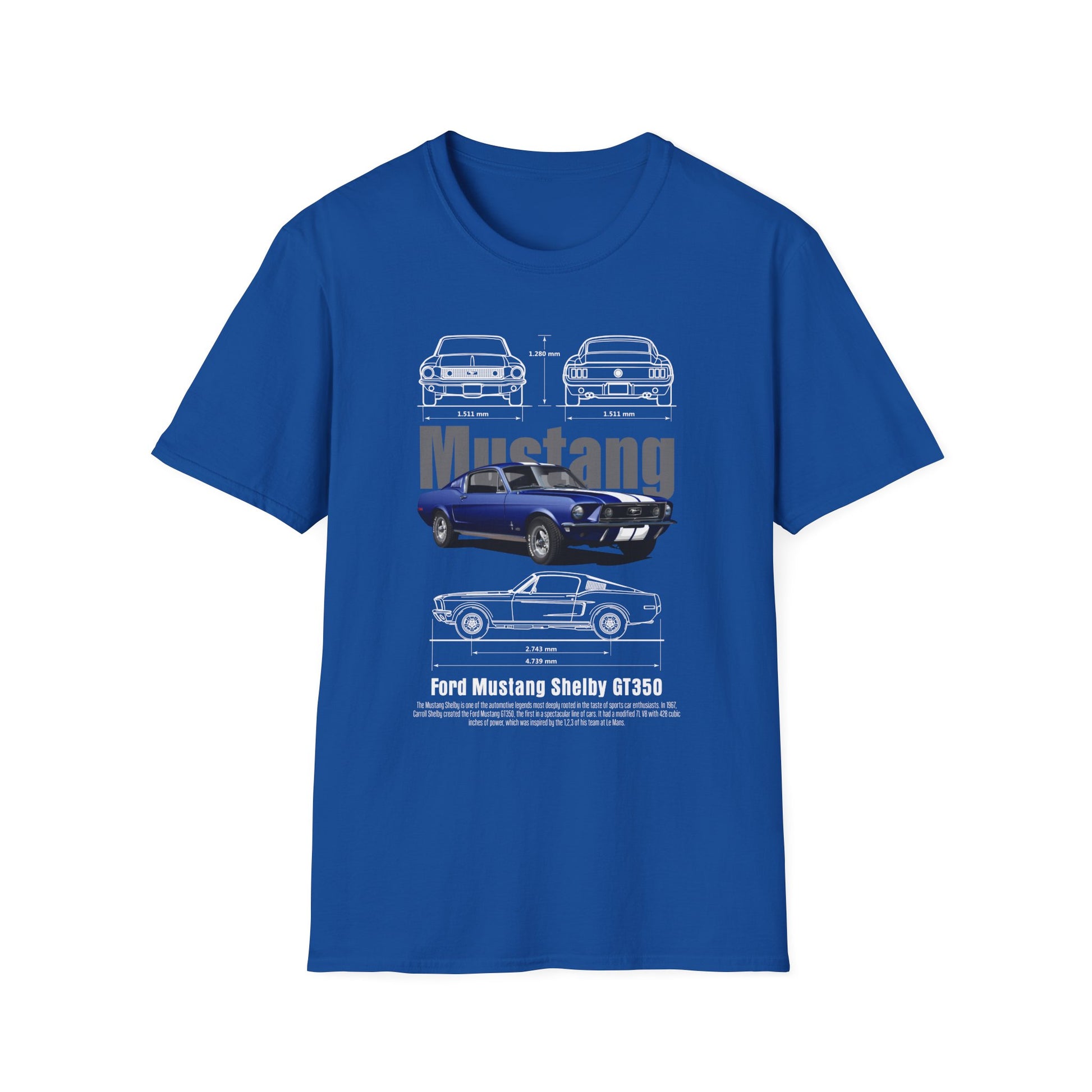 Ford Mustang Shelby GT350 Unisex Softstyle T-Shirt - Car Lovers Tee - CreativeRino