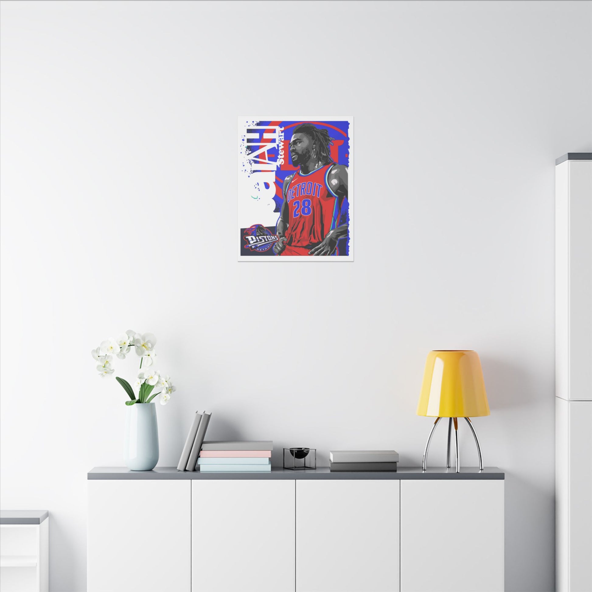 Isaiah Stewart Detroit Pistons Canvas Art - Vibrant Wall Decor for Basketball Fans - CreativeRino