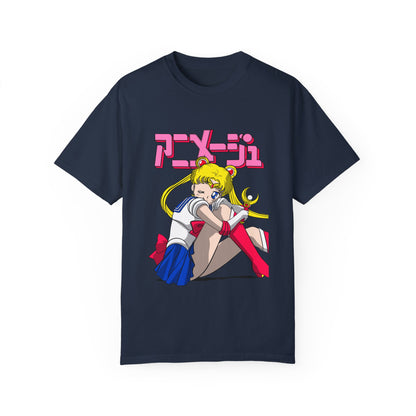 Sailor Moon Unisex Garment-Dyed T-shirt - Retro Anime Tee - CreativeRino