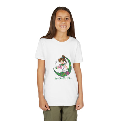 Youth Short Sleeve Tee - Cute Anime T-shirt Design with Floral Moon - CreativeRino
