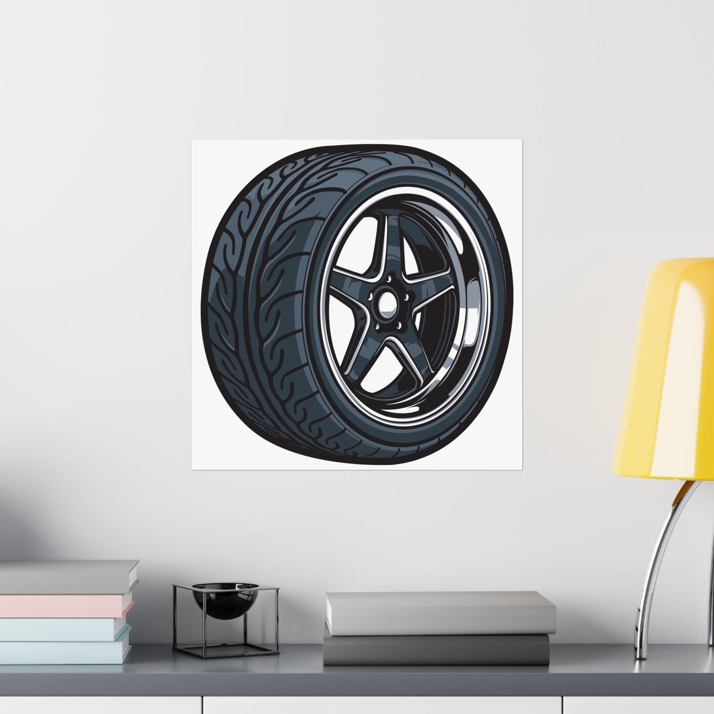 Sporty Tire Matte Square Poster - Perfect Poster for Car Lovers and Enthusiasts - CreativeRino