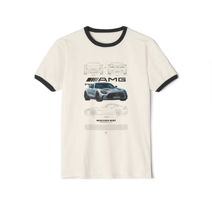 Mercedes-Benz AMG Unisex Cotton Ringer T-Shirt - Perfect Gift for Car Enthusiasts - CreativeRino