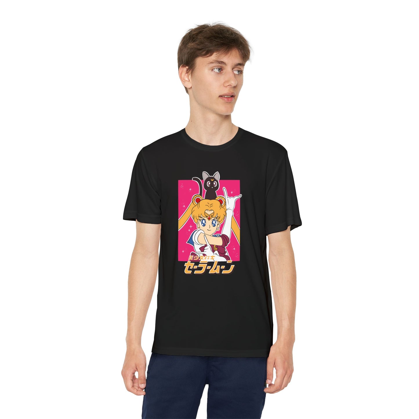 Sailor Moon Youth Competitor Tee with Retro Anime T-shirt Design - CreativeRino