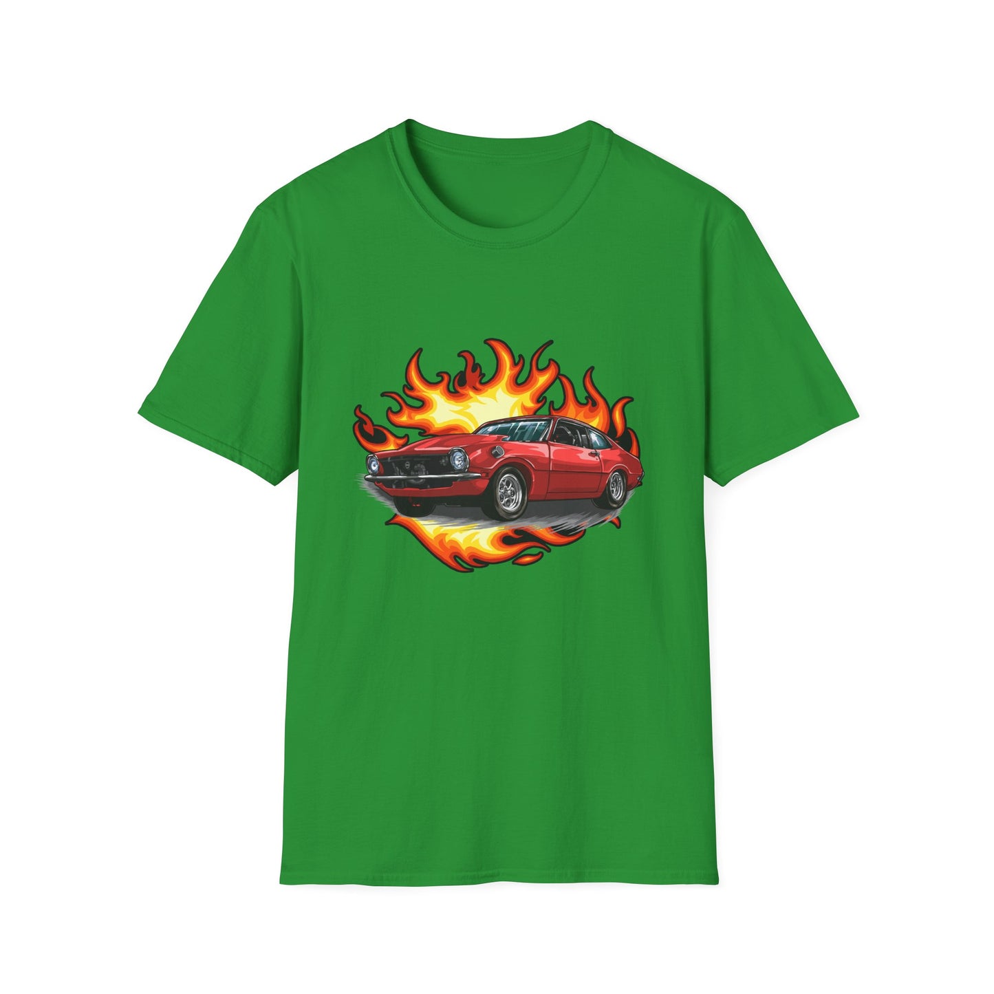 Retro Car Flames Unisex T-Shirt - CreativeRino