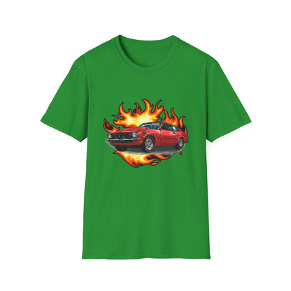 Retro Car Flames Unisex T-Shirt - CreativeRino