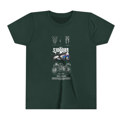 BMW S1000RR Youth Short Sleeve Tee - Cool Motorcycle Graphic T-Shirt - CreativeRino