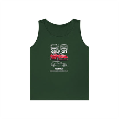 Volkswagen Golf GTI Unisex Heavy Cotton Tank Top - Perfect T-shirt for Car Enthusiasts - CreativeRino