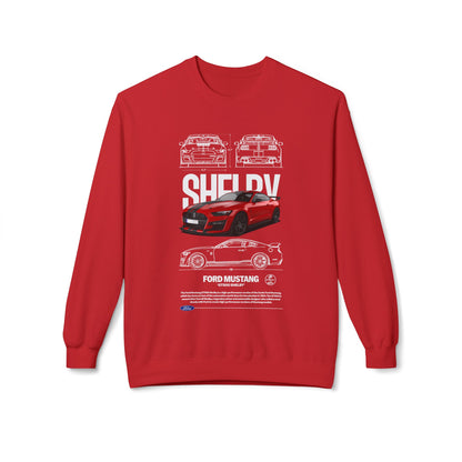 Ford Mustang Shelby Fleece Crewneck Sweatshirt - Soft and Stylish for Auto Enthusiasts - CreativeRino