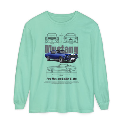 Ford Mustang Shelby GT350 Long Sleeve T-Shirt - Classic Car Lover's Apparel - CreativeRino