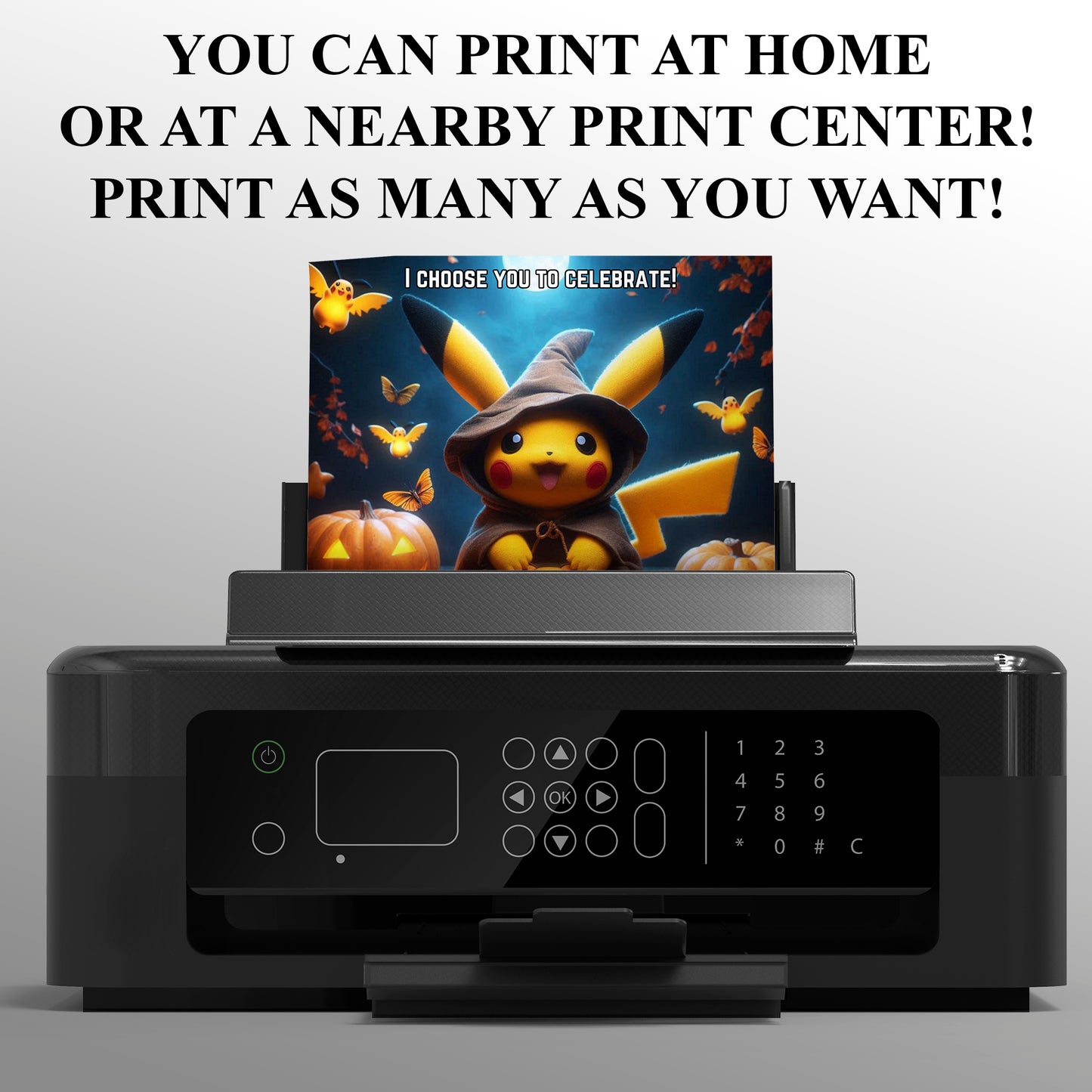 Pikachu Halloween Birthday Party Invitation Template - CreativeRino