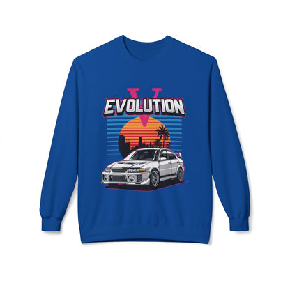 Retro Car Evolution Crewneck Sweatshirt - Unisex Midweight Fleece - CreativeRino