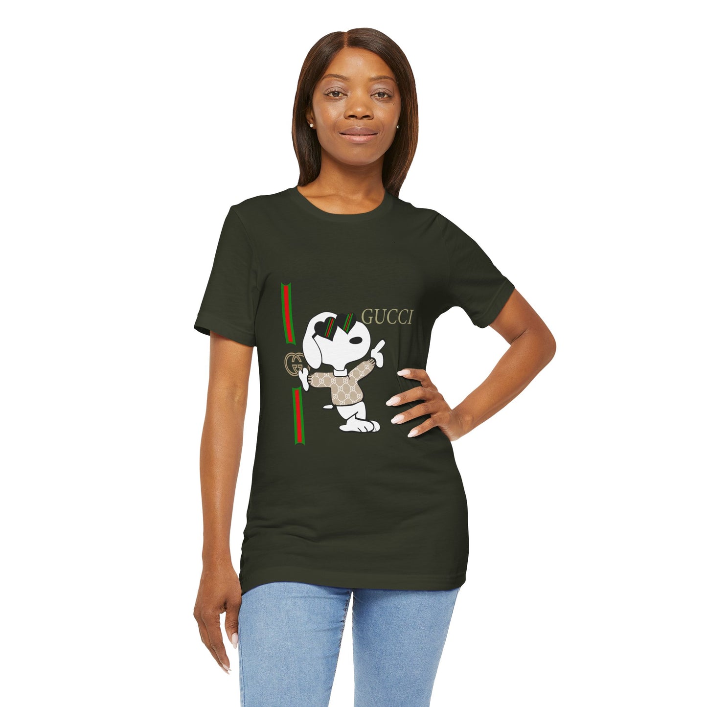 Snoopy Gucci Unisex Jersey Short Sleeve T-shirt - CreativeRino