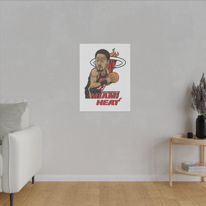 Miami Heat Alonzo Mourning Canvas Art - Stretched Wall Decor for Basketball Fans - CreativeRino