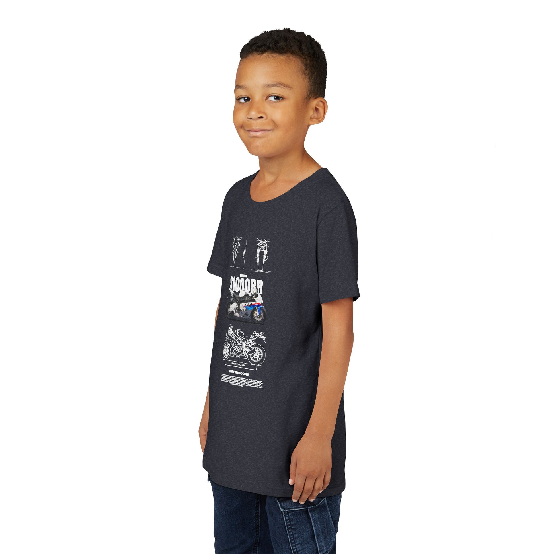BMW S1000RR Youth Short Sleeve Tee - Cool Motorcycle Graphic T-Shirt - CreativeRino