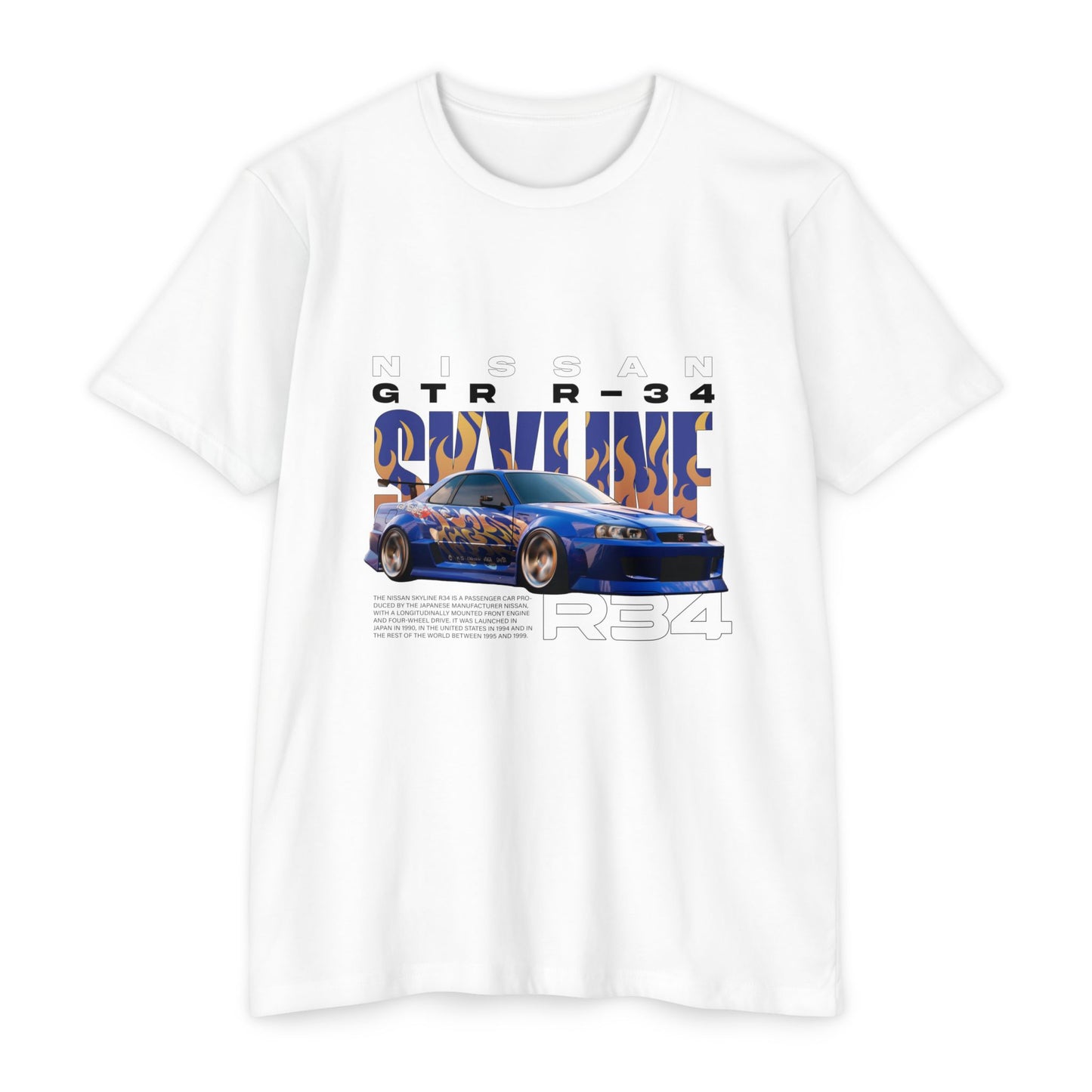 Nissan GTR R34 Graphic Tee - Unisex Vintage Car T-Shirt - CreativeRino